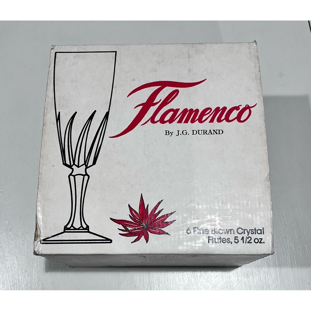 Vintage Made In France 6 Fluted Flamenco J.G DURAND & Cie‎ 62510 ARQUES 5 1/2 Oz